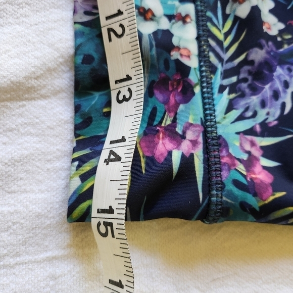 Kyodan High Neck Long Line Blue Tropical Sz. M Swim Tank - Picture 5 of 9